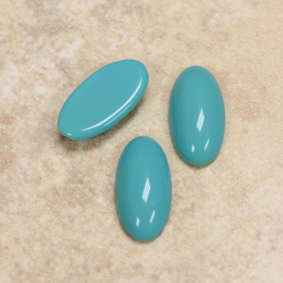 Glass Medium Dome Opaque Cabochon - Oval 18x9MM TURQUOISE