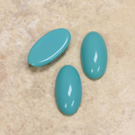 Glass Medium Dome Opaque Cabochon - Oval 18x9MM TURQUOISE