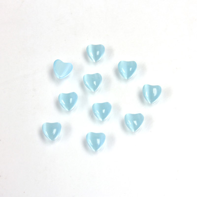 Fiber-Optic Cabochon - Heart 04MM CAT'S EYE AQUA