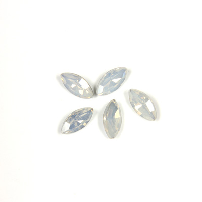 Cut Crystal Point Back Fancy Stone Foiled - Navette-Marquis 08x4MM OPAL WHITE