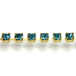 Preciosa Crystal Rhinestone Cup Chain - PP18 (SS8.5) BLUE ZIRCON-RAW