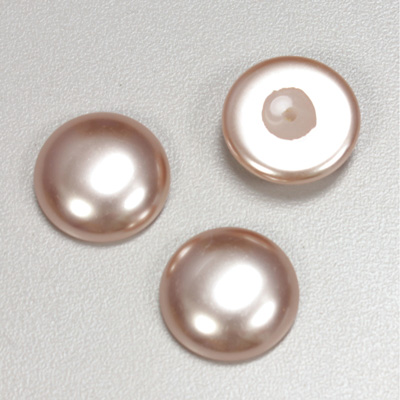 Glass Medium Dome Pearl Dipped Cabochon - Round 18MM DARK ROSE