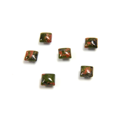 Gemstone Cabochon - Square 04x4MM EPIDOTE