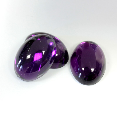 Plastic Flat Back Foiled Cabochon - Oval 18x13MM AMETHYST