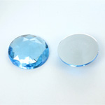 Plastic Flat Back Foiled Rauten Rose Rhinestone - Round 20MM LT SAPPHIRE