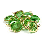 Preciosa Crystal Channel Connector - Prong-Set Setting with 2 Loops 39SS PERIDOT-GOLD