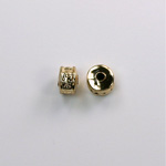 Metalized Plastic Engraved Bead - Rondelle 06MM GOLD