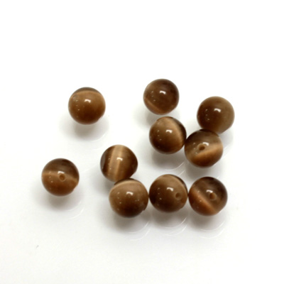 Fiber-Optic 1-Hole Ball - 06MM CAT'S EYE BROWN