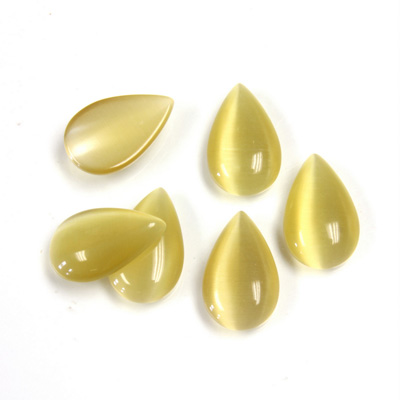 Fiber-Optic Cabochon - Pear 13x8MM CAT'S EYE LT BROWN