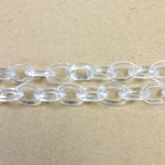 Plastic Chain Smooth Oval Link 13x9MM CRYSTAL