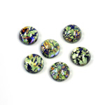 Glass Medium Dome Lampwork Cabochon - Round 09MM COLOR OPAL LIGHT GREEN (0625)