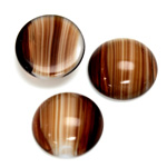 Glass Medium Dome Cabochon - Round 18MM PORPHYR SMOKE TOPAZ