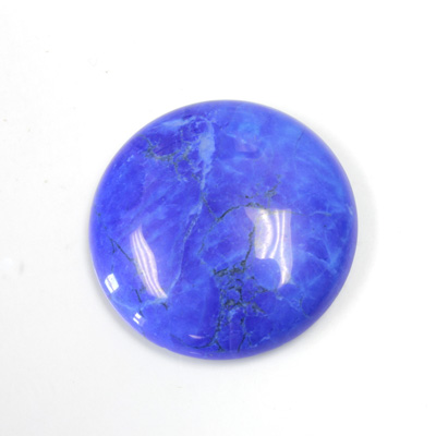 Gemstone Cabochon - Round 30MM HOWLITE DYED LAPIS