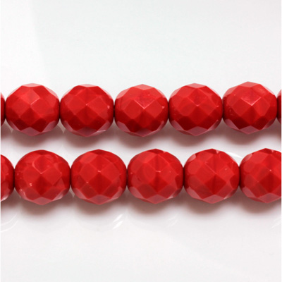 Czech Glass Fire Polish Bead - Round 10MM RED