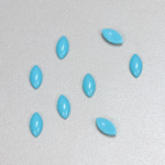 Plastic Flat Back Opaque Cabochon - Navette 08x4MM TURQUOISE