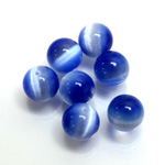 Fiber-Optic 1-Hole Ball - 10MM CAT'S EYE LT BLUE