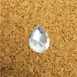 Glass Flat Back Foiled Rauten Rose - Pear 14x10MM CRYSTAL