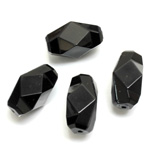 Plastic Bead - Opaque Faceted Fancy Stone 18x10MM JET