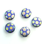 Pressed Glass Peacock Bead - Round 11MM MATTE BLUE