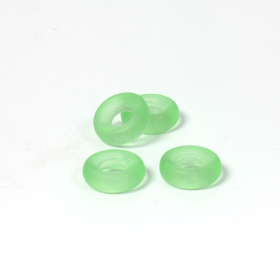 Czech Pressed Glass Ring - 09MM MATTE PERIDOT