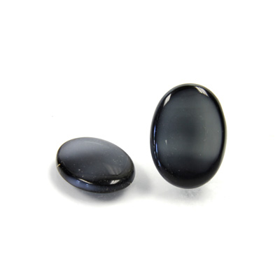 Glass Low Dome Buff Top Cabochon - Oval 18x13MM SPINEL GREY