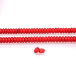 Czech Pressed Glass Bead - Smooth Rondelle 4MM MATTE RUBY