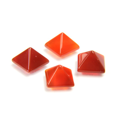 Gemstone Cabochon - Square Pyramid Top 08x8MM CORNELIAN