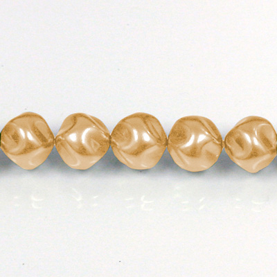 Czech Glass Pearl Bead - Baroque Round 10MM GOLD 70486