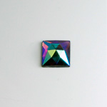 Glass Flat Back Foiled Rauten Rose - Square  10x10MM AMETHYST AB