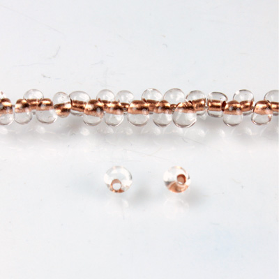 Preciosa Czech Glass Drop Seed Bead - 8/0 CRYSTAL COPPER LINE 68105