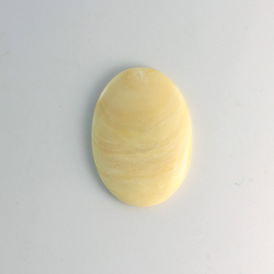 German Plastic Flat Back Buff Top Cabochon - Oval 25x18MM IVORY