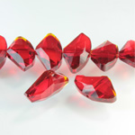 Chinese Cut Crystal Bead - Fancy 24x15MM RED