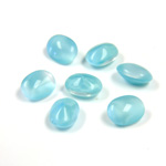 Glass Point Back Buff Top Stone Opaque Doublet - Oval 08x6MM AQUA MOONSTONE