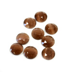 Fiber-Optic Flat Back Stone with Faceted Top and Table - Round 07MM CAT'S EYE BROWN