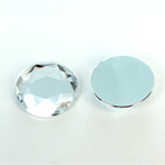 Plastic Flat Back Foiled Rose Cut Rhinestone - Round 20MM CRYSTAL