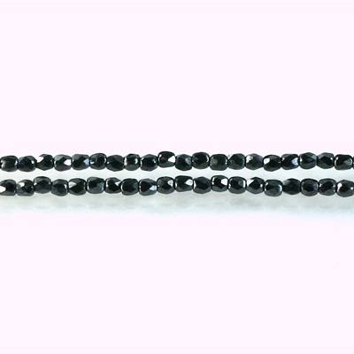 Czech Glass Fire Polish Bead - Round 02MM Full Coated HEMATITE