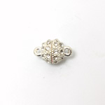 Magnetic Rhinestone Clasp - Round 8MM CRYSTAL SILVER