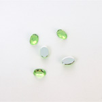 Plastic Flat Back Foiled Rose Cut Rhinestone - Oval 06x4MM PERIDOT