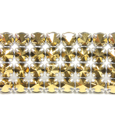 Preciosa Metal Spike Banding 4 Row - Round 19SS AURUM/SILVER