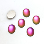 Glass Medium Dome Foiled Cabochon - Coated Oval 10x8MM MATTE VITRAIL MED