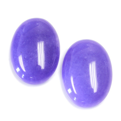 Gemstone Flat Back Cabochon - Oval 25x18MM QUARTZ DYED #16 PURPLE