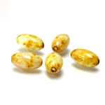 Czech Pressed Glass Bead - Smooth Oval 11x7MM TRAVERTINE BROWN
