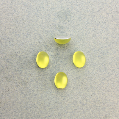 Plastic Flat Back Foiled Cabochon - Oval 08x6MM MATTE JONQUIL