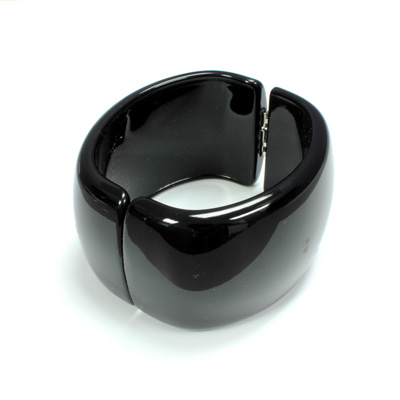 Acrylic Hinged Bangle - Round 47MM wide JET