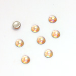 Glass Medium Dome Foiled Cabochon - Round 05MM ROSALINE AB