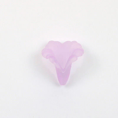 German Plastic Flower with Hole - Fluted Orchid 21x18MM MATTE LT AMETHYST