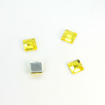 Plastic Flat Back Foiled Rose Cut Rhinestone - Square 06x6MM JONQUIL