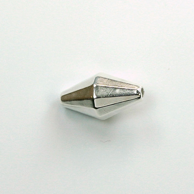 Metalized Plastic Faceted Bead - Bicone 16x10MM SILVER