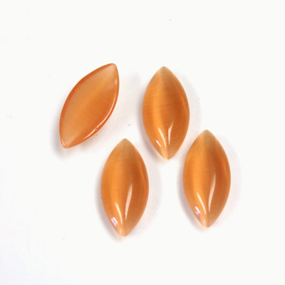 Fiber-Optic Cabochon - Navette 15x7MM CAT'S EYE COPPER