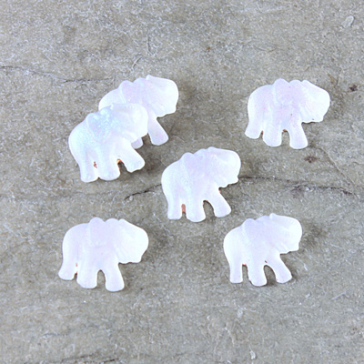 Glass Flat Back Elephant - 08MM MATTE CRYSTAL AB Foiled